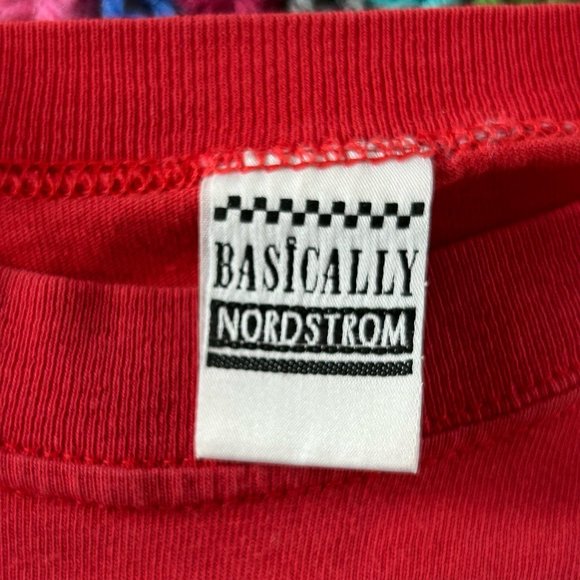Vintage 90s Basically Nordstrom Blank Cherry Pocket Tee Soft Solid - Picture 4 of 9